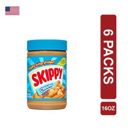 Skippy Creamy Peanut Butter 6 x (16oz/462g)