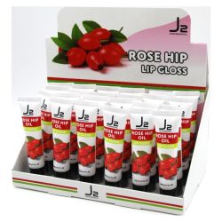 J2 C/LIP GLOSS ROSE HIP OIL 24PCS/pk