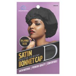 DREAM W-BONNET CAP[XL] SATIN 12/pk BLACK