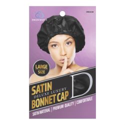 DREAM W-BONNET CAP [L] SATIN 12/pk BLACK