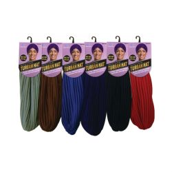 DREAM W-TURBAN HAT DARK COLORASST 12/pk