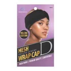 DREAM W-MESH WRAP CAP VELCRO BLACK 12/pk