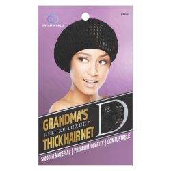 DREAM W-THICK HAIR NET GRANDMABLACK 12/pk
