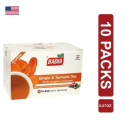Badia Ginger Turmeric Tea Bags 10 x (25Bags 2g /0.07oz)