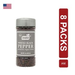 Badia Black Pepper Whole 8 x (56.7g /2oz)