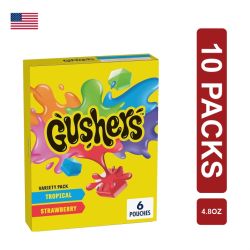 Fruit Gushers Strawberry/Tropical Variety 10 x (4.8oz/136g)