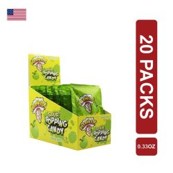 Warheads Popping Candy Pouch Sour Green Apple 20 x (9g/0.33oz)
